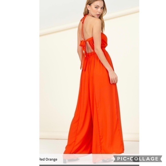 Ready for Night Out! Blood Orange Jumpsuit - Picture 3 of 5